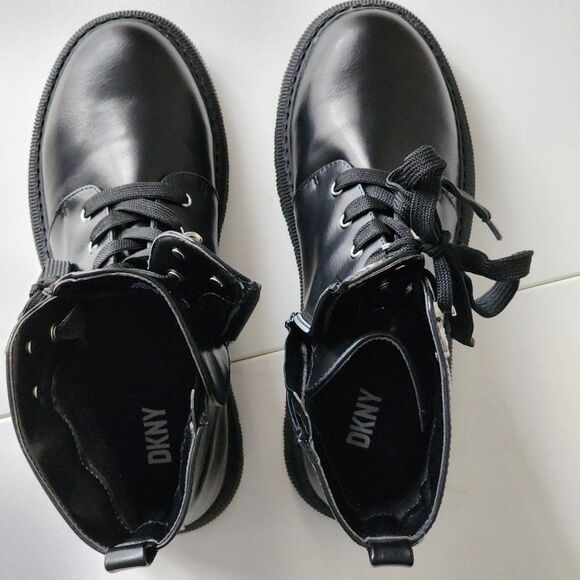 NEW! DKNY GIRLS BLACK BOOT LEATHER - Picture 11 of 11